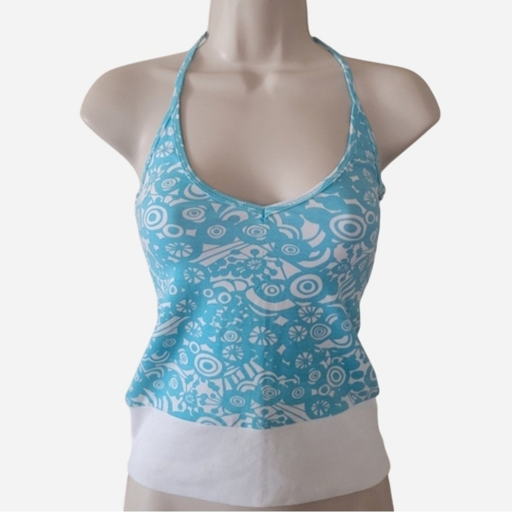 Abstract Print Halter Croptop